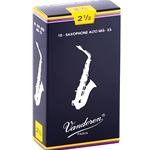 Vandoren Traditional Alto Saxophone Reeds Strength 2.5, 10 Pack