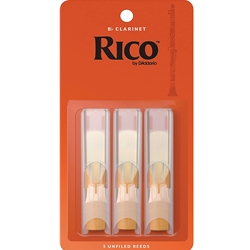 Rico Bb Clarinet Reeds, 2.0 Strength, 3-Pack