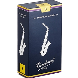 Vandoren Traditional Alto Saxophone Reeds Strength 3, 10 Pack