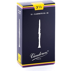 Vandoren Traditional Clarinet, 3.5 Strength Reeds, 10 Pack